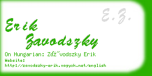 erik zavodszky business card